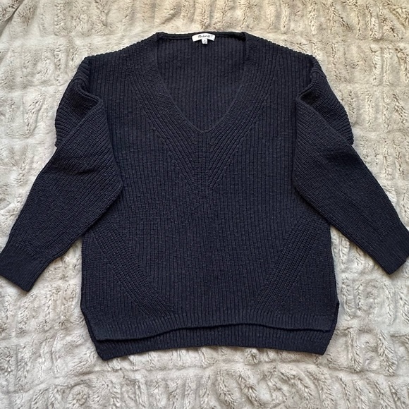 Madewell Sweaters - Madewell Navy Blue Crew Neck Sweater, L, Like New!